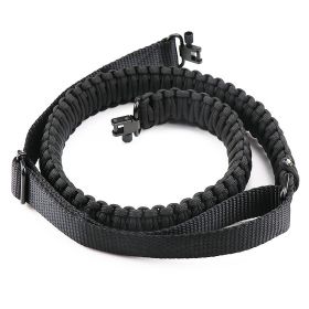 Tactical Paracord Adjustable Rifle Sling (Color: Black)