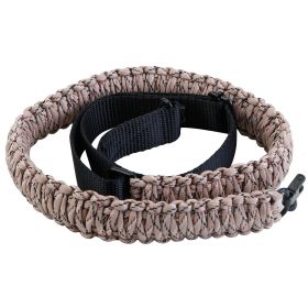 Tactical Paracord Adjustable Rifle Sling (Color: Tan_Camo)