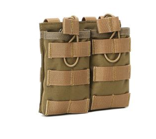 M4 Molle Open Top  Mag Pouch (Color: Khaki, size: Double)