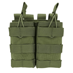 M4 Molle Open Top  Mag Pouch (Color: Green, size: Double)