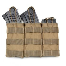 M4 Molle Open Top  Mag Pouch (Color: Khaki, size: Triple)