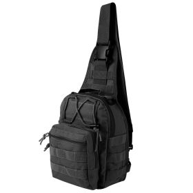 Shoulder Sling Tactical Backpack (Color: Black)