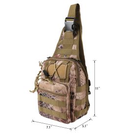 Shoulder Sling Tactical Backpack (Color: Desert Python)